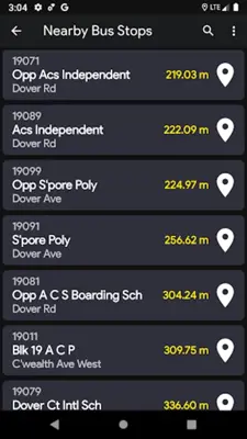 SG NextBus android App screenshot 1